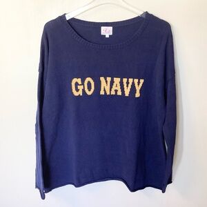 Pink Pineapple Go Navy Beat Army 2 Sided Cotton Sweater - Navy - L